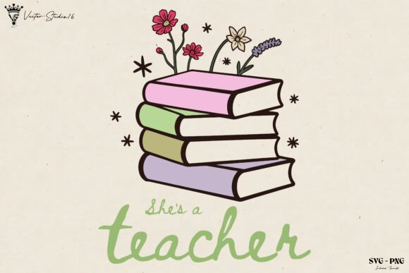 Christian She s a Teacher SVG PNG Graphics and Illustrations