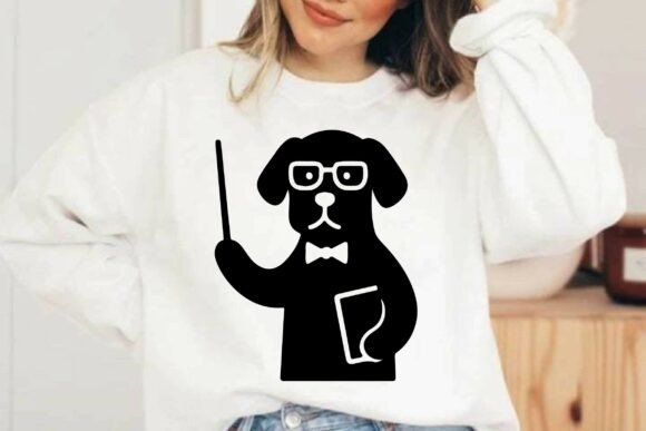 Funny Dog Teacher SVG: Graphics & Illustrations