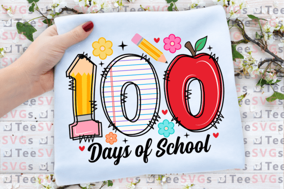 Retro 100 Days SVG: Graphics for T-Shirt Designs