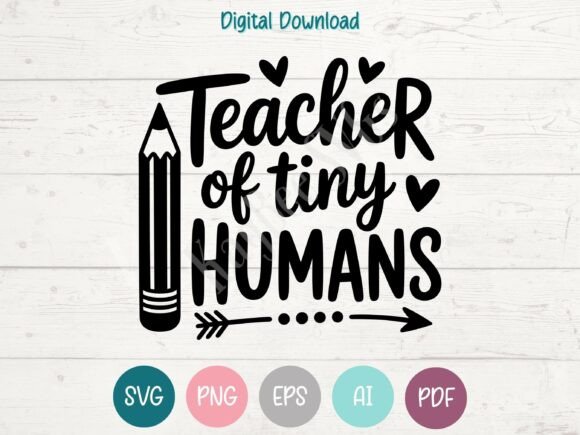 Tiny Human Teacher Graphics for T-Shirt Designs